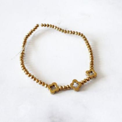 Hematite Beads Bracelet, Antique Silver Bracelet,..