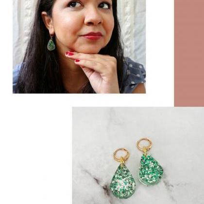 Vibrant Green, Women Earrings, Gift For Her, Green..