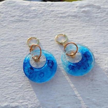 Marble Blue, Resin Earrings, Women Accessories,..