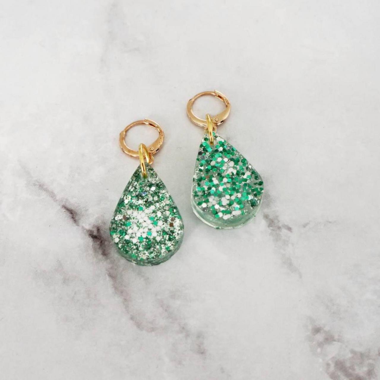 Vibrant Green, Women Earrings, Gift For Her, Green Women Earrings, Dangle Resin Earrings, Women Accessories, Dangle Earrings, Personalized